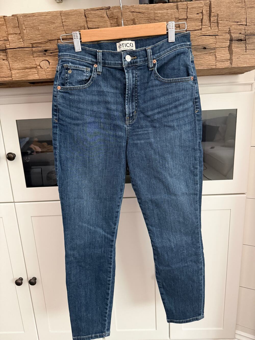 Etica High Rise Skinny Ankle Jeans Womens 28 Medium Wash Stretch Denim Ethical